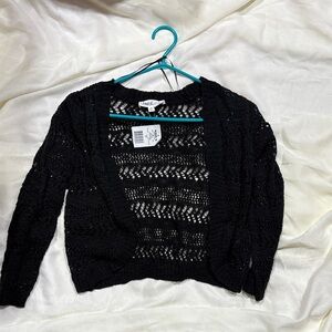 Kohl's Black Open-Knit Cardigan